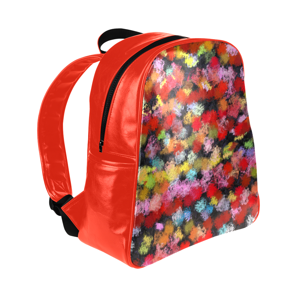 Colorful paint strokes Multi-Pockets Backpack (Model 1636)