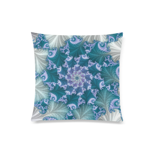 Floral spiral in soft blue on flowing fabric Custom Zippered Pillow Case 20"x20"(Twin Sides)