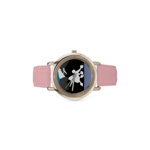 White Poodle Rockin the Rockies 2 Women's Rose Gold Leather Strap Watch(Model 201)