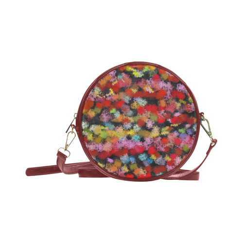 Colorful paint strokes Round Sling Bag (Model 1647)