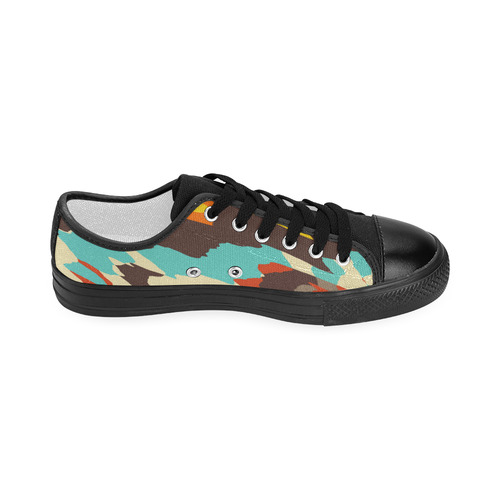 Wavy retro  texture Women's Classic Canvas Shoes (Model 018)