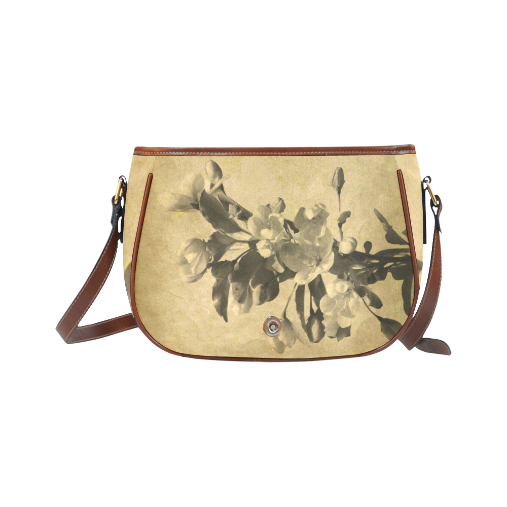 Photography Bough with Blossoms old vintage style Saddle Bag/Small (Model 1649) Full Customization