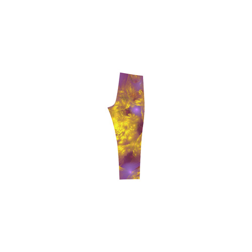 bright purple and yellow Capri Legging (Model L02)