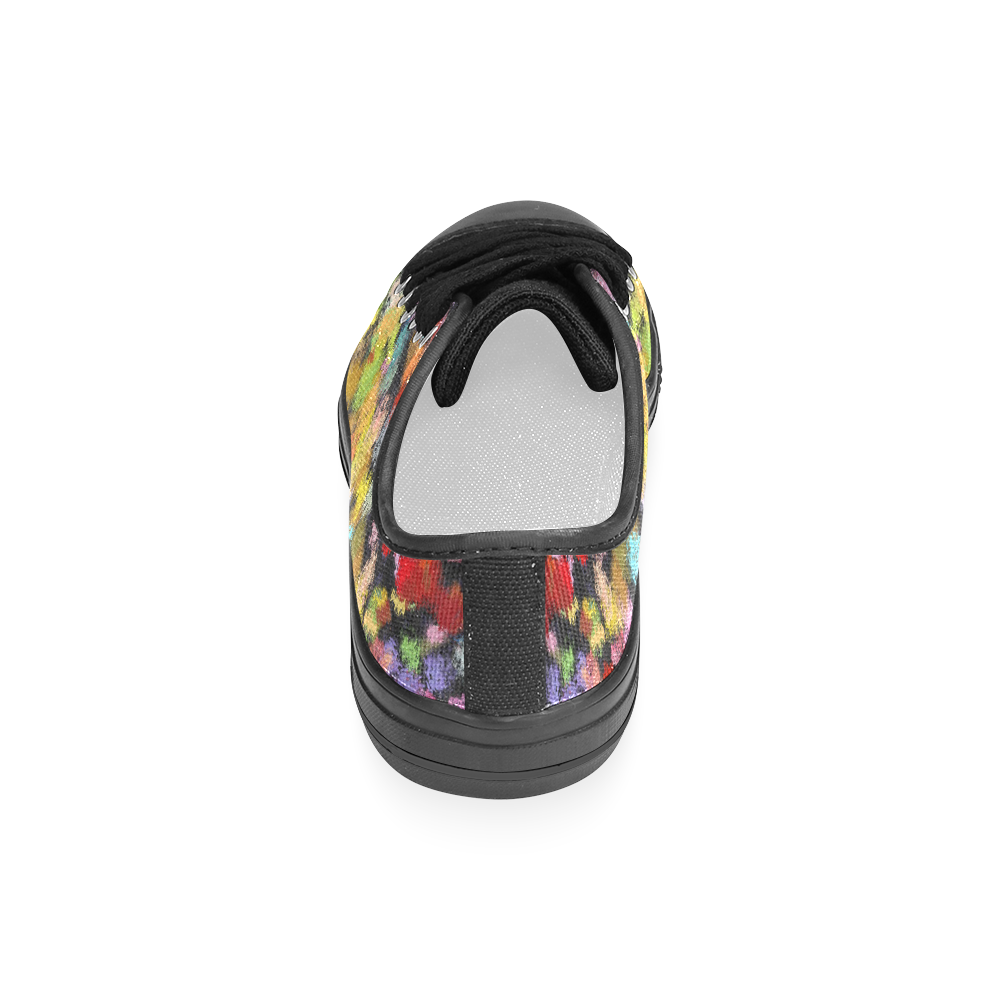 Colorful paint strokes Women's Classic Canvas Shoes (Model 018)