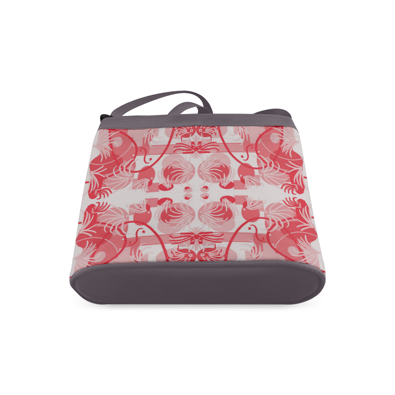 Foliage in red and gray Crossbody Bags (Model 1613)