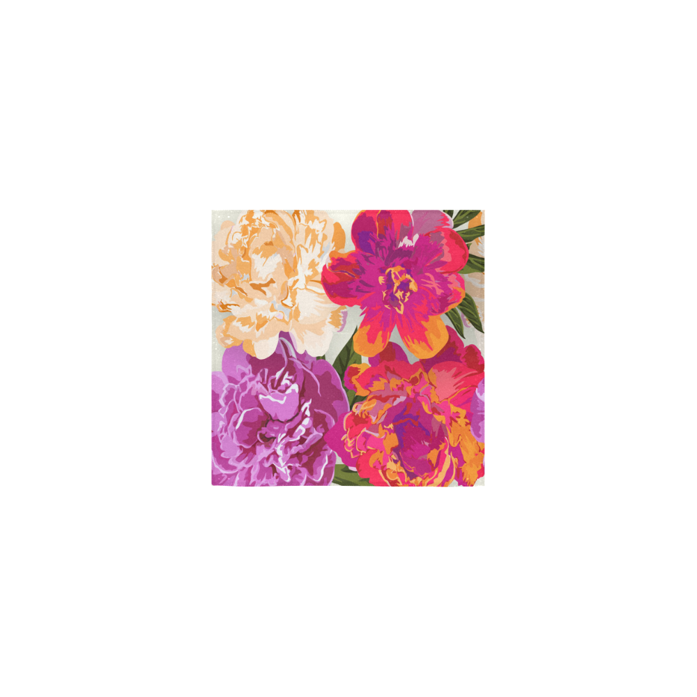 Beautiful Floral Watercolor Pink Orange Square Towel 13“x13”