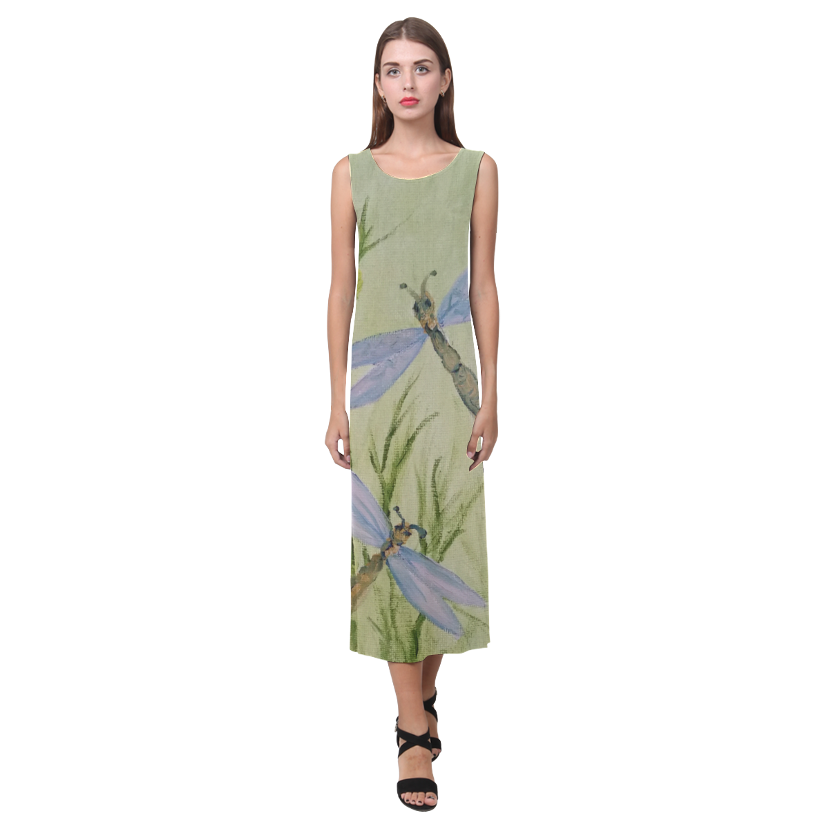 Dragonfly Dreaming Phaedra Sleeveless Open Fork Long Dress (Model D08)