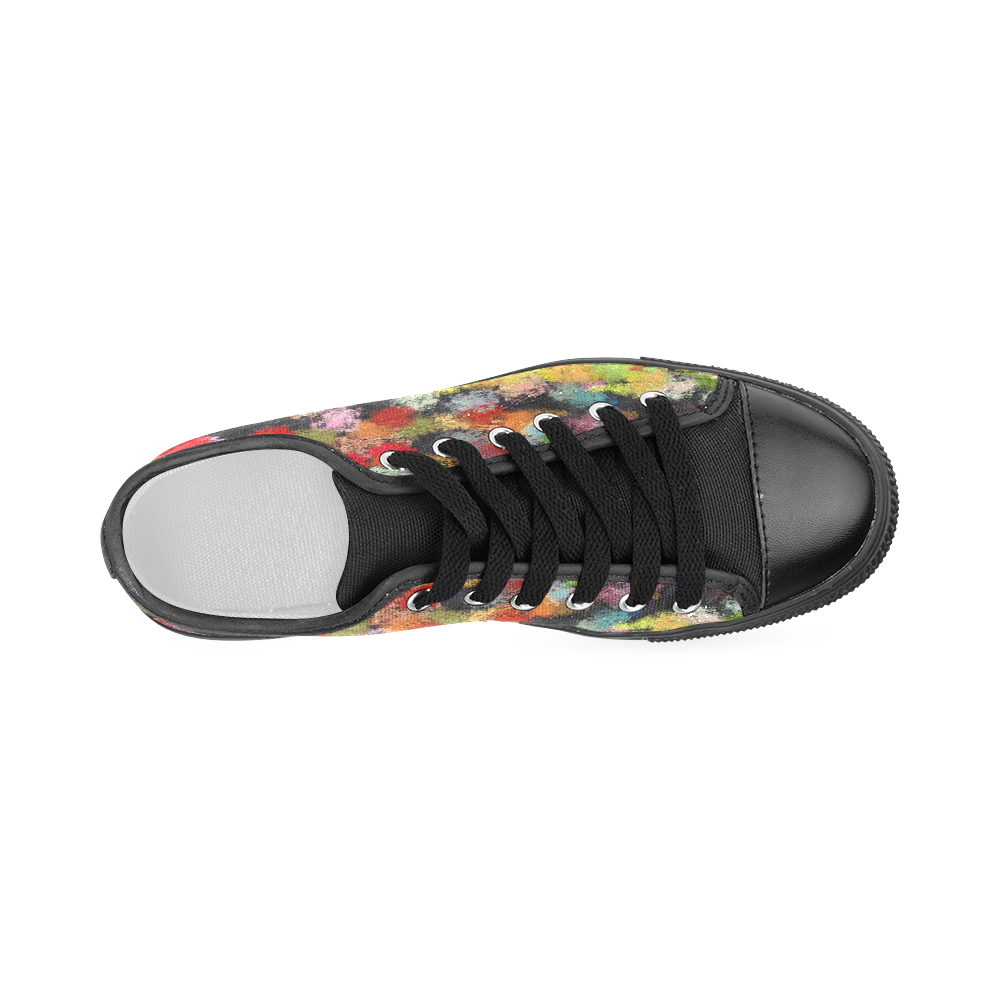 Colorful paint strokes Women's Classic Canvas Shoes (Model 018)