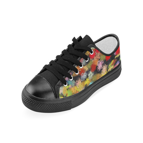 Colorful paint strokes Women's Classic Canvas Shoes (Model 018)