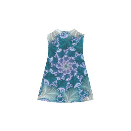 Floral spiral in soft blue on flowing fabric Alcestis Slip Dress (Model D05)