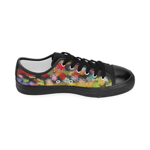 Colorful paint strokes Women's Classic Canvas Shoes (Model 018)