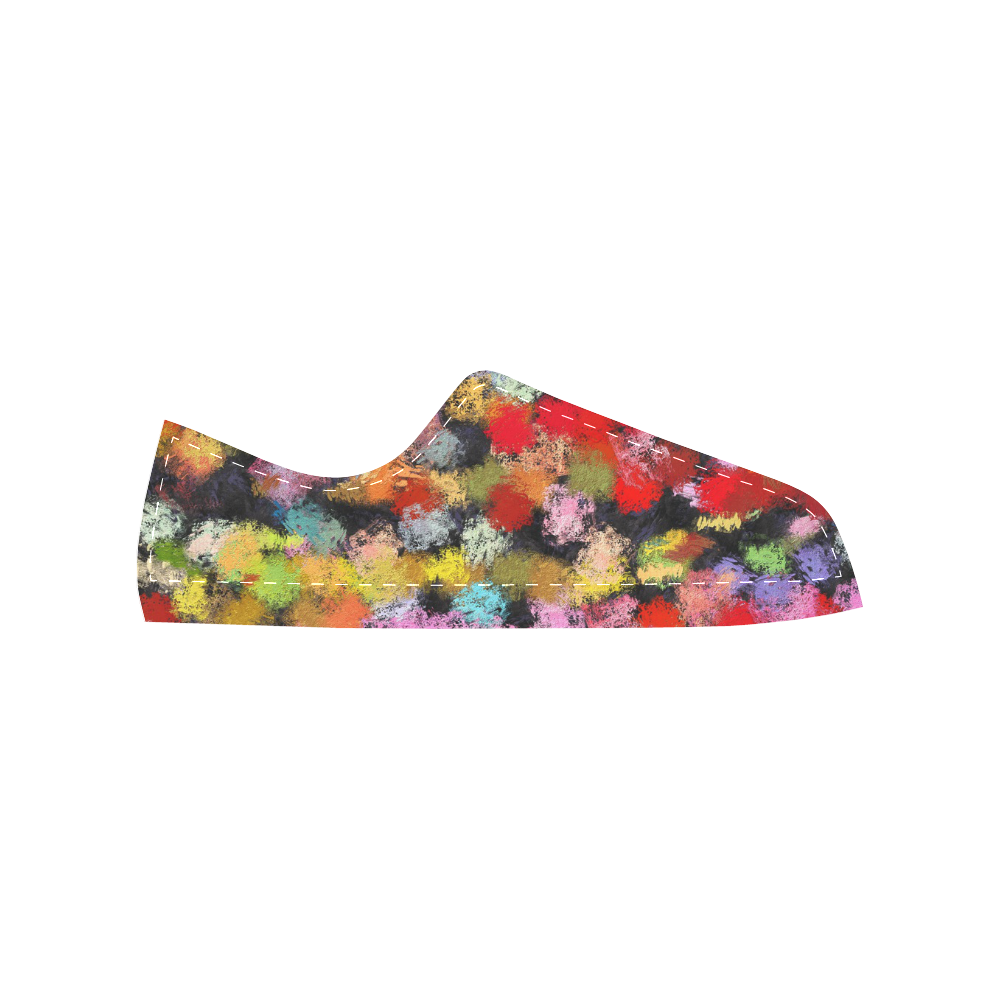 Colorful paint strokes Men's Classic Canvas Shoes/Large Size (Model 018)