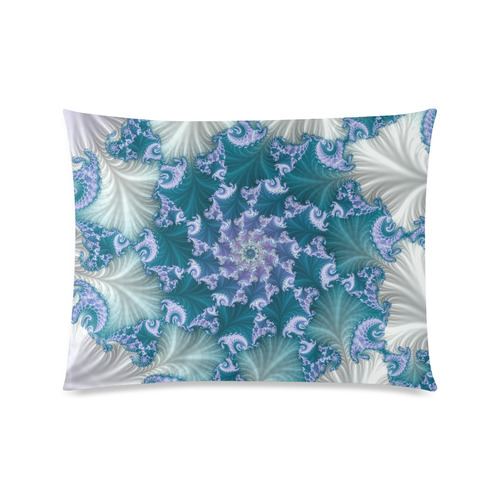 Floral spiral in soft blue on flowing fabric Custom Picture Pillow Case 20"x26" (one side)