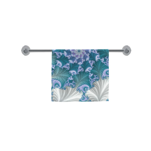 Floral spiral in soft blue on flowing fabric Custom Towel 16"x28"