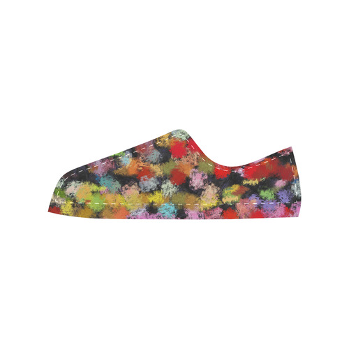 Colorful paint strokes Women's Classic Canvas Shoes (Model 018)