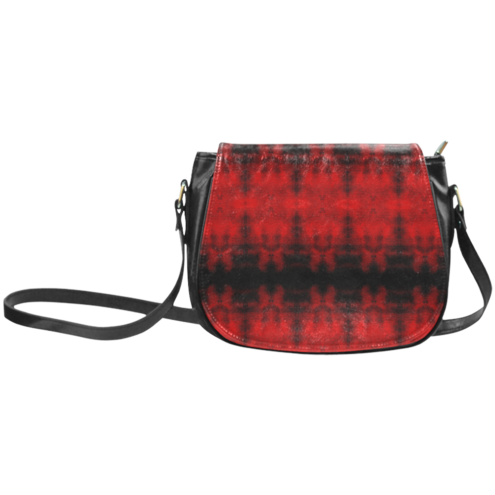 Red Black Gothic Pattern Classic Saddle Bag/Small (Model 1648)