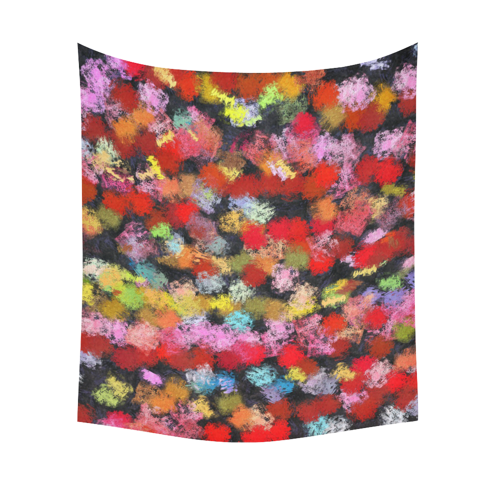 Colorful paint strokes Cotton Linen Wall Tapestry 51"x 60"