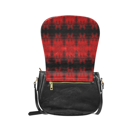 Red Black Gothic Pattern Classic Saddle Bag/Small (Model 1648)