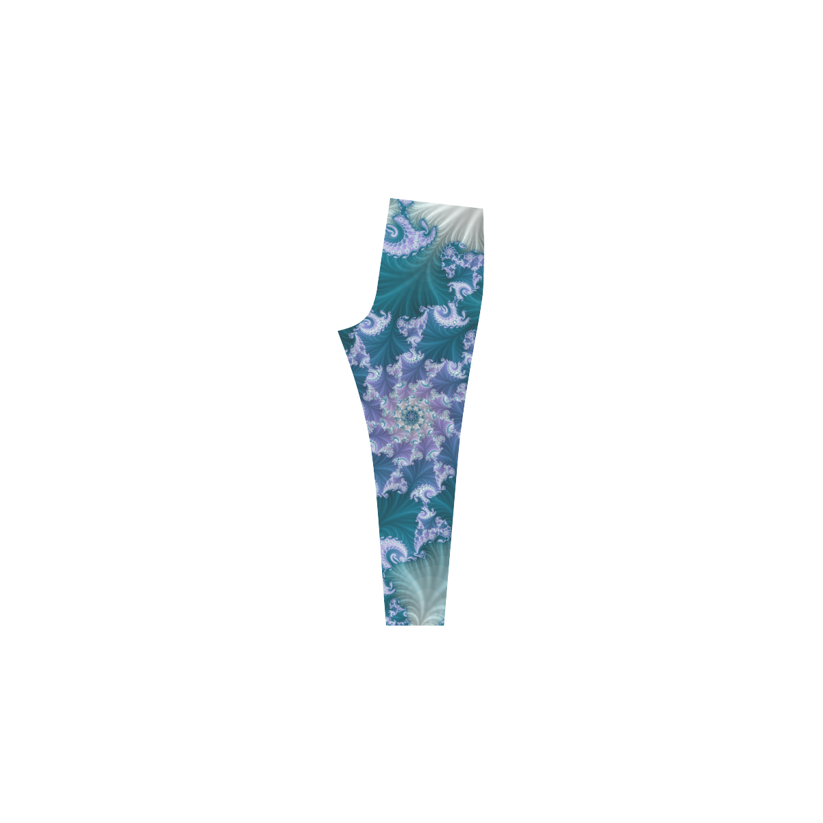 Floral spiral in soft blue on flowing fabric Cassandra Women's Leggings (Model L01)