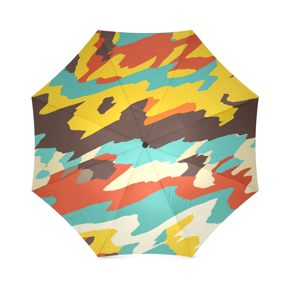 Wavy retro  texture Foldable Umbrella (Model U01)