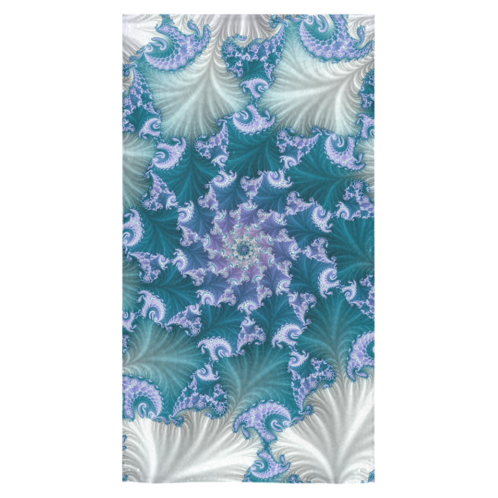 Floral spiral in soft blue on flowing fabric Bath Towel 30"x56"