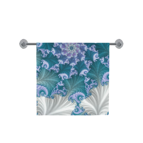 Floral spiral in soft blue on flowing fabric Bath Towel 30"x56"