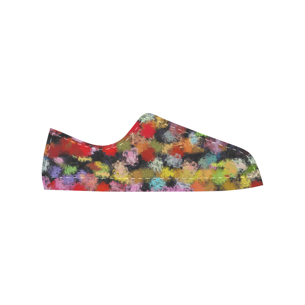 Colorful paint strokes Women's Classic Canvas Shoes (Model 018)