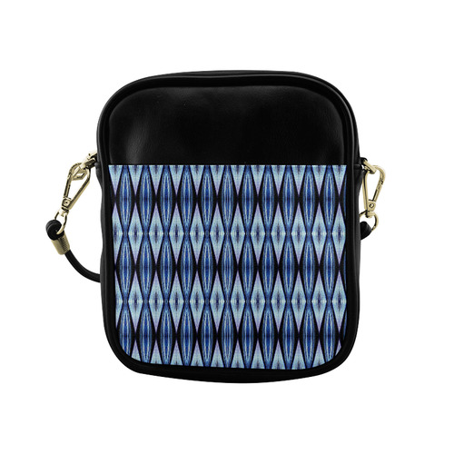 Blue White Diamond Pattern Sling Bag (Model 1627)