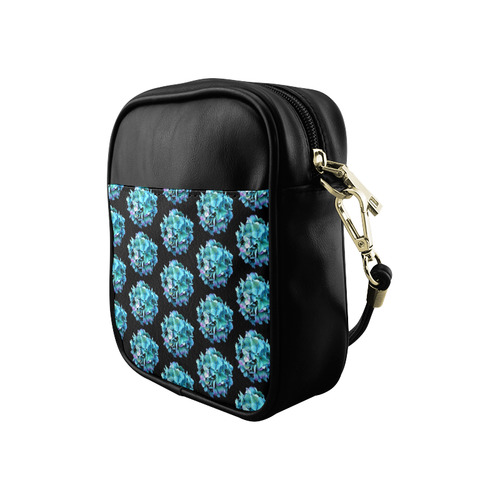 Green Blue Hydrangea Pattern Sling Bag (Model 1627)