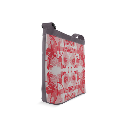 Foliage in red and gray Crossbody Bags (Model 1613)