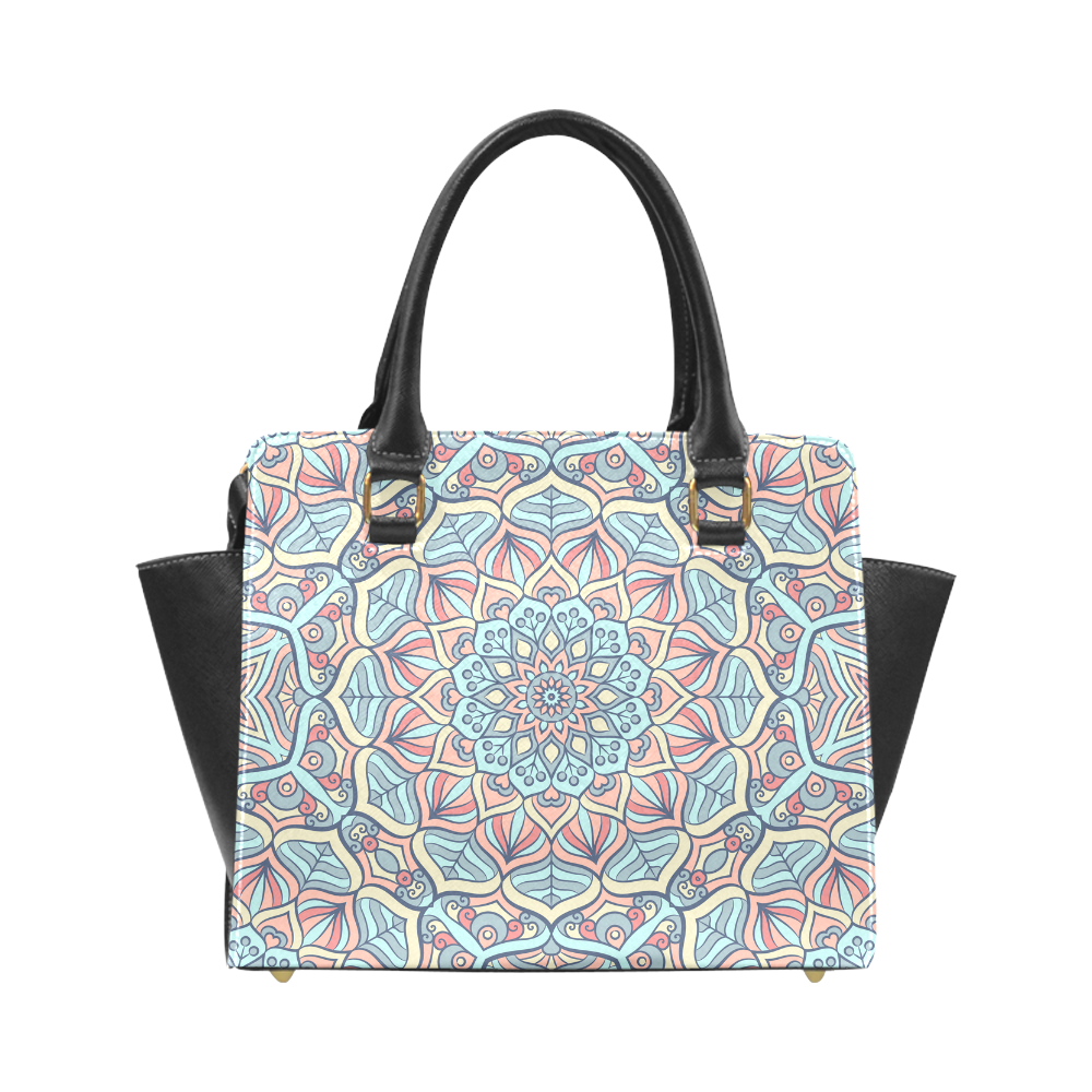 Beautiful Mandala Design Rivet Shoulder Handbag (Model 1645)