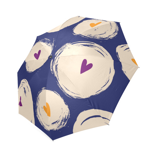 dots in love with blue Foldable Umbrella (Model U01)