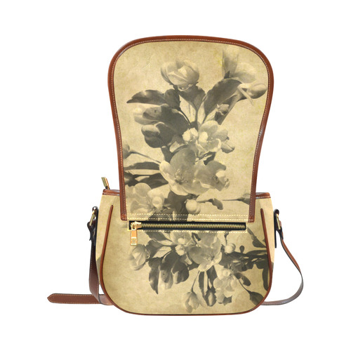 Photography Bough with Blossoms old vintage style Saddle Bag/Small (Model 1649) Full Customization