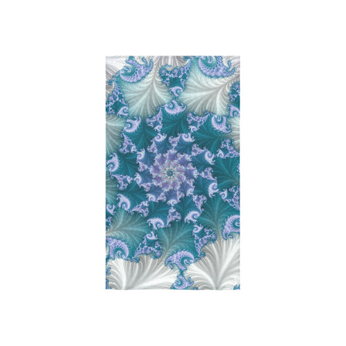 Floral spiral in soft blue on flowing fabric Custom Towel 16"x28"