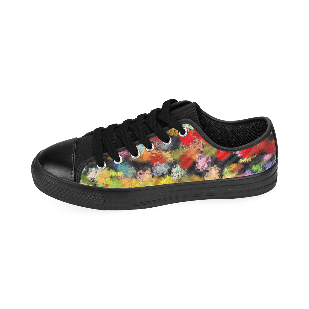 Colorful paint strokes Men's Classic Canvas Shoes/Large Size (Model 018)