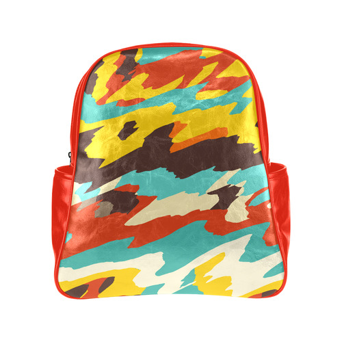 Wavy retro  texture Multi-Pockets Backpack (Model 1636)