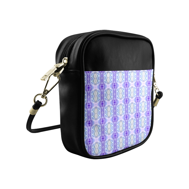 Light Blue Purple White Girly Pattern Sling Bag (Model 1627)