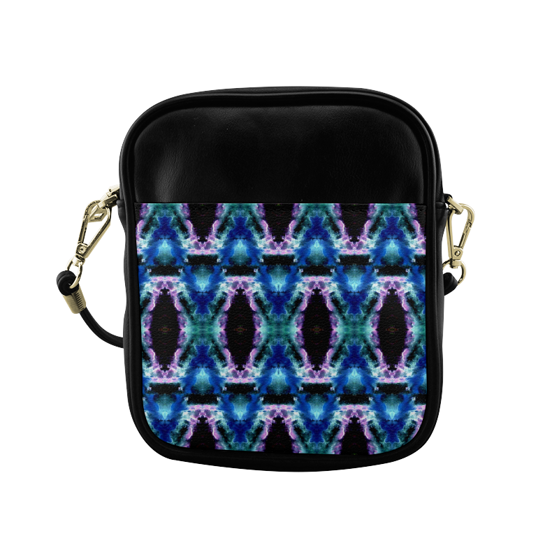 Blue, Light Blue, Metallic Diamond Pattern Sling Bag (Model 1627)