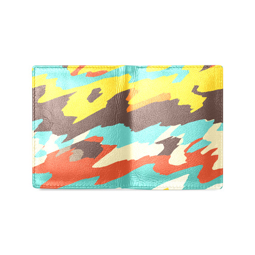 Wavy retro  texture Men's Leather Wallet (Model 1612)