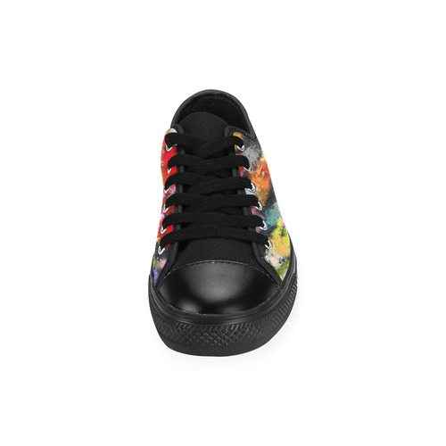 Colorful paint strokes Men's Classic Canvas Shoes/Large Size (Model 018)