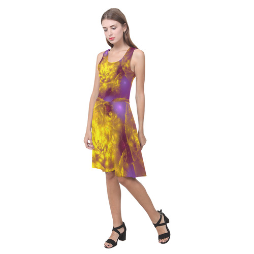 Bright purple and yellow Atalanta Casual Sundress(Model D04)