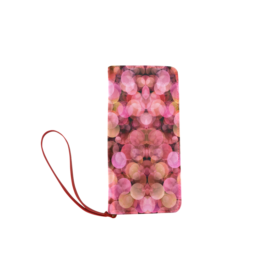 Peach and pink bubbles Women's Clutch Wallet (Model 1637)