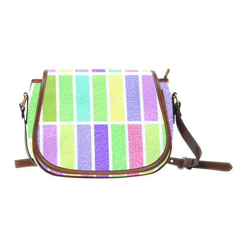 Pastel rectangles Saddle Bag/Large (Model 1649)