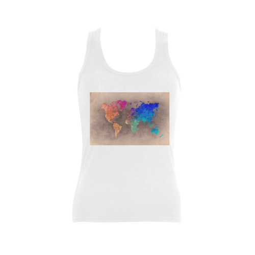 world map 25 Women's Shoulder-Free Tank Top (Model T35)