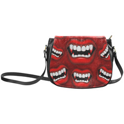 Vampire Red Bloody Mouth Classic Saddle Bag/Small (Model 1648)