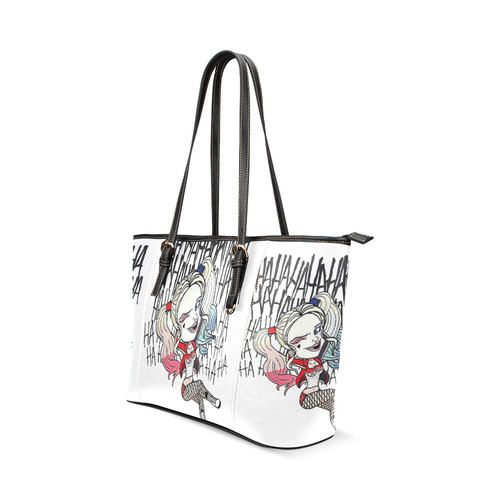 Harley Quinn Leather Tote Bag/Small (Model 1640)