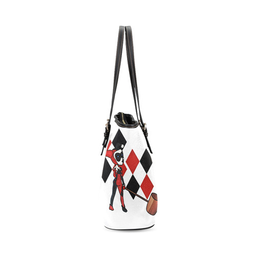 Harley Quinn Leather Tote Bag/Small (Model 1640)