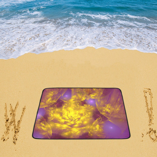 Bright Yellow and Purple Delight Beach Mat 78"x 60"