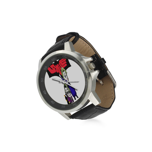 Mistah J Unisex Stainless Steel Leather Strap Watch(Model 202)