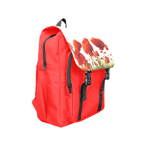 Red Poppies Casual Shoulders Backpack (Model 1623)